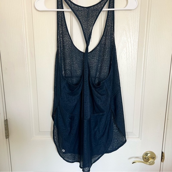 Lululemon Jaded Green Teal Twist & Train Mesh Tank Top - Picture 8 of 11